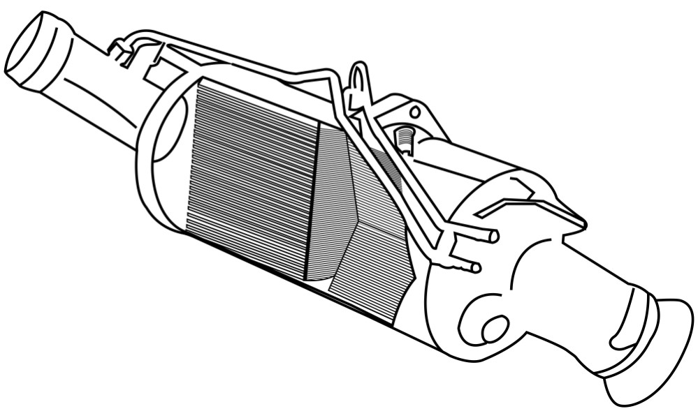 Drawing of a typical DPF system